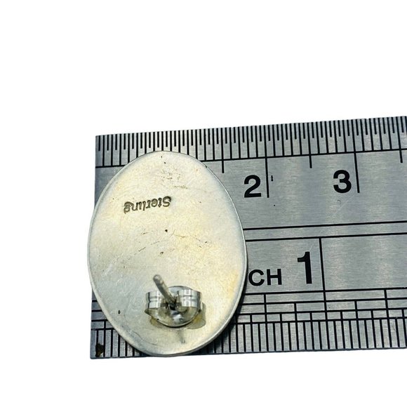 Vintage Sterling Silver Shadowbox  Bear Paw Stud Earrings Southwestern Ethnic - Picture 7 of 7